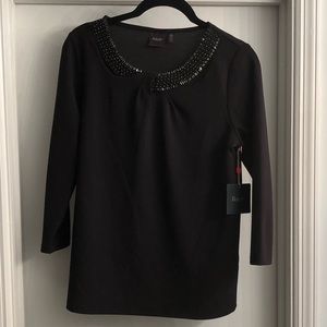 Rafaella Black Blouse Size Small Petite